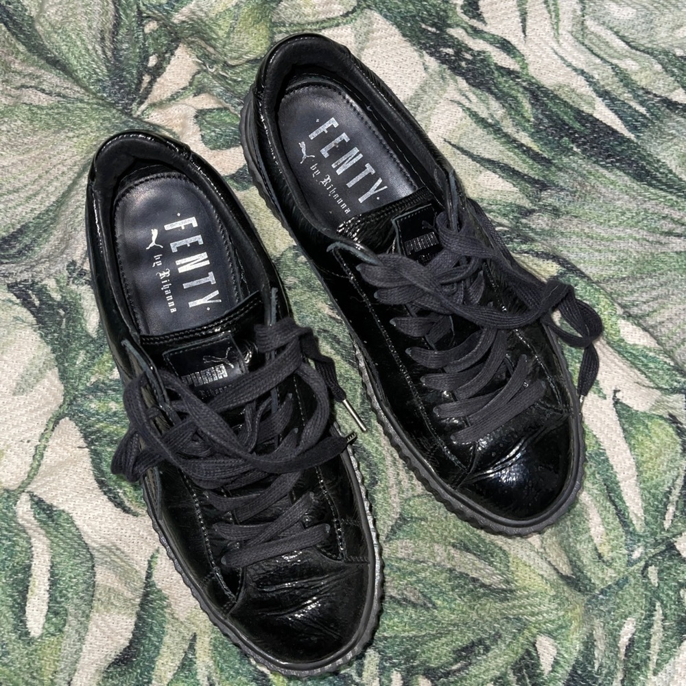 Fenty x Puma Black Cracked Leather Creepers